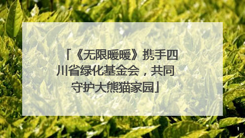 《无限暖暖》携手四川省绿化基金会，共同守护大熊猫家园