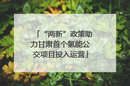 “两新”政策助力甘肃首个氢能公交项目投入运营