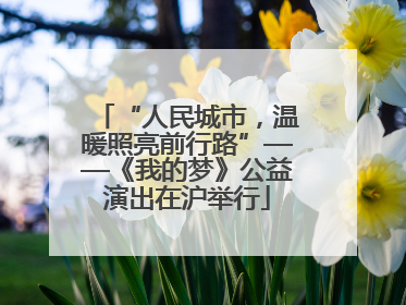 “人民城市，温暖照亮前行路”——《我的梦》公益演出在沪举行