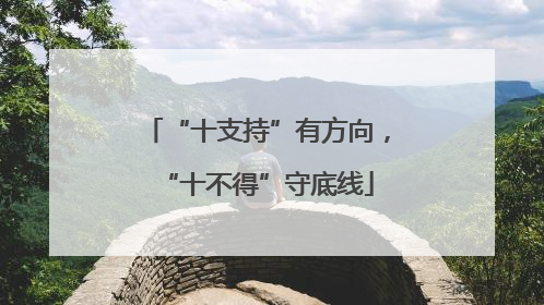 “十支持”有方向，“十不得”守底线