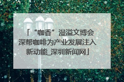 “咖香”漫溢文博会 深帮咖啡为产业发展注入新动能_深圳新闻网