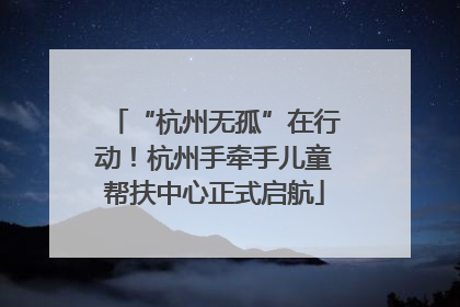 “杭州无孤”在行动！杭州手牵手儿童帮扶中心正式启航