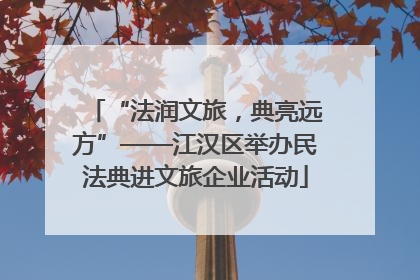 “法润文旅，典亮远方”——江汉区举办民法典进文旅企业活动