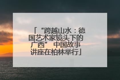 “跨越山水：德国艺术家镜头下的广西” 中国故事讲座在柏林举行