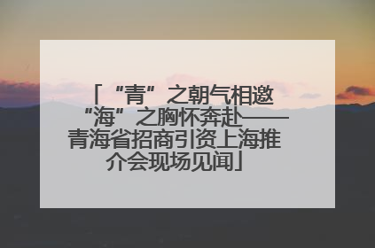 “青”之朝气相邀 “海”之胸怀奔赴——青海省招商引资上海推介会现场见闻