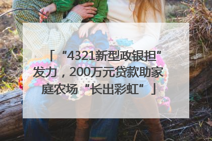 “4321新型政银担”发力，200万元贷款助家庭农场“长出彩虹”