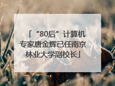 “80后”计算机专家唐金辉已任南京林业大学副校长