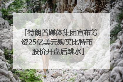 特朗普媒体集团宣布筹资25亿美元购买比特币 股价开盘后跳水