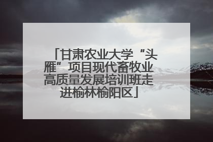 甘肃农业大学“头雁”项目现代畜牧业高质量发展培训班走进榆林榆阳区