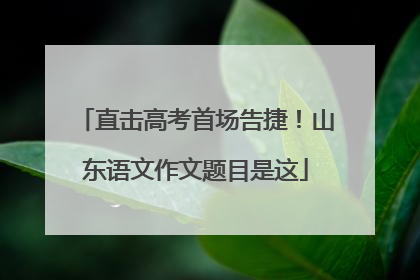直击高考首场告捷！山东语文作文题目是这