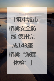 筑牢城市桥梁安全防线 德州完成143座桥梁“深度体检”