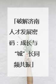 破解济南人才发展密码：成长与“城”长同频共振