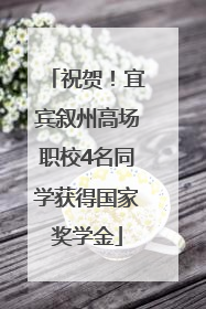 祝贺！宜宾叙州高场职校4名同学获得国家奖学金