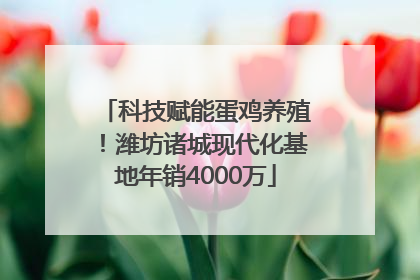 科技赋能蛋鸡养殖！潍坊诸城现代化基地年销4000万