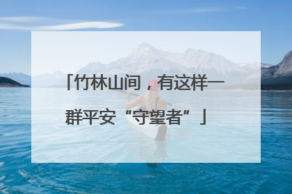 竹林山间，有这样一群平安“守望者”