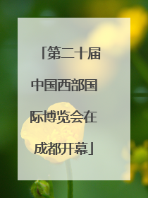 第二十届中国西部国际博览会在成都开幕