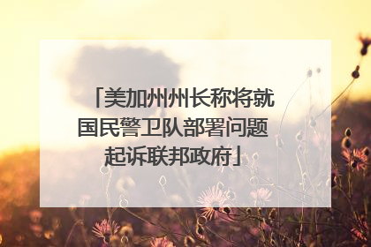 美加州州长称将就国民警卫队部署问题起诉联邦政府