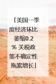 美国一季度经济环比萎缩0.2% 关税政策不确定性拖累增长