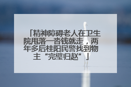 精神障碍老人在卫生院甩落一沓钱就走，两年多后桂阳民警找到物主“完璧归赵”