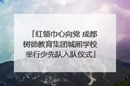 红领巾心向党 成都树德教育集团城厢学校举行少先队入队仪式