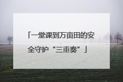 一堂课到万亩田的安全守护“三重奏”