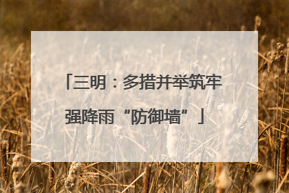 三明：多措并举筑牢强降雨“防御墙”
