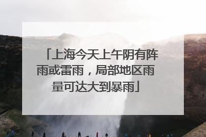 上海今天上午阴有阵雨或雷雨，局部地区雨量可达大到暴雨