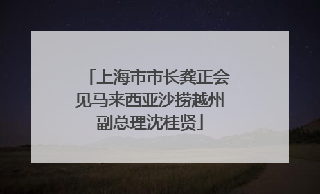 上海市市长龚正会见马来西亚沙捞越州副总理沈桂贤