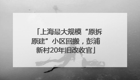 上海最大规模“原拆原建”小区回搬，彭浦新村20年旧改收官