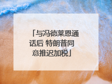 与冯德莱恩通话后 特朗普同意推迟加税
