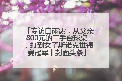 专访白雨露：从父亲800元的二手台球桌，打到女子斯诺克世锦赛冠军丨封面头条