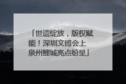 世遗绽放,版权赋能!深圳文博会上 泉州鲤城亮点纷呈