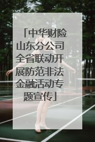 中华财险山东分公司全省联动开展防范非法金融活动专题宣传