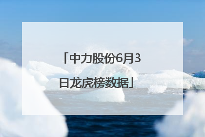 中力股份6月3日龙虎榜数据