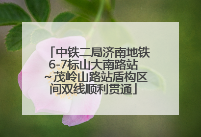 中铁二局济南地铁6-7标山大南路站～茂岭山路站盾构区间双线顺利贯通