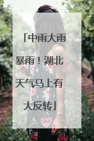 中雨大雨暴雨！湖北天气马上有大反转