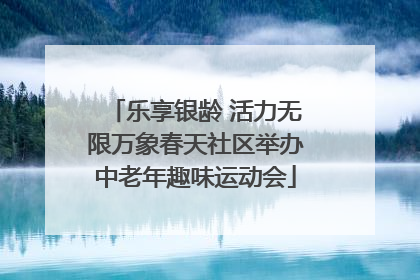 乐享银龄 活力无限万象春天社区举办中老年趣味运动会
