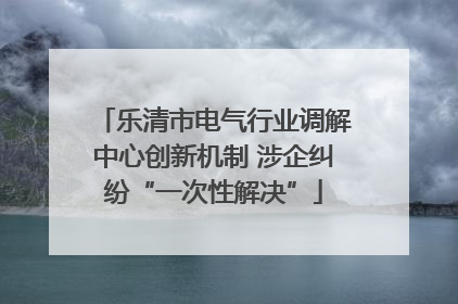 乐清市电气行业调解中心创新机制 涉企纠纷“一次性解决”