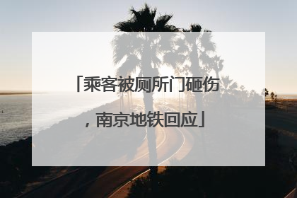 乘客被厕所门砸伤，南京地铁回应