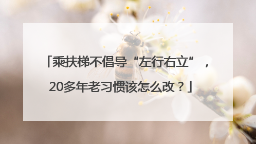 乘扶梯不倡导“左行右立”，20多年老习惯该怎么改？