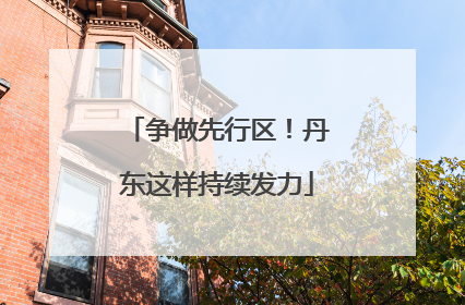 争做先行区！丹东这样持续发力