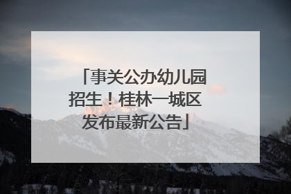 事关公办幼儿园招生！桂林一城区发布最新公告