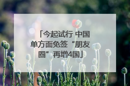 今起试行 中国单方面免签“朋友圈”再增4国