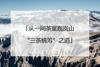 从一间茶室观岚山“三茶统筹”之道