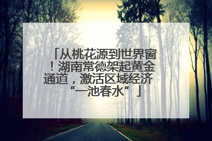 从桃花源到世界窗！湖南常德架起黄金通道，激活区域经济“一池春水”