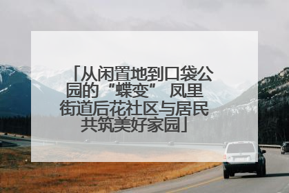 从闲置地到口袋公园的“蝶变” 凤里街道后花社区与居民共筑美好家园