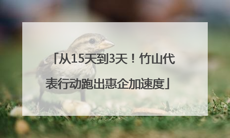 从15天到3天！竹山代表行动跑出惠企加速度