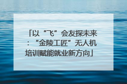 以“飞”会友探未来：“金陵工匠”无人机培训赋能就业新方向