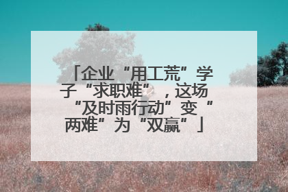 企业“用工荒”学子“求职难”，这场“及时雨行动”变“两难”为“双赢”