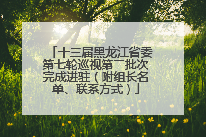 十三届黑龙江省委第七轮巡视第二批次完成进驻（附组长名单、联系方式）